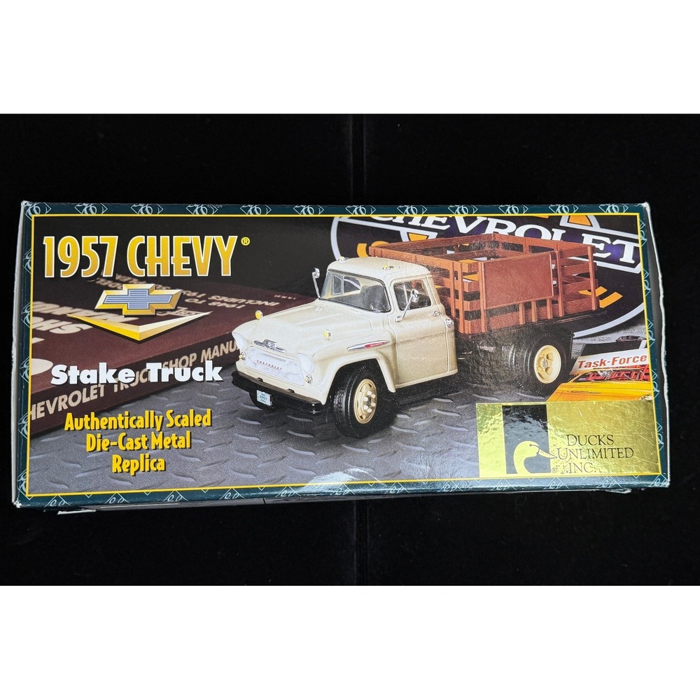 Ertl 1957 Chevy Stake Truck-Ducks Unlimited, 1:25 Die-Cast Metal Replica F468
